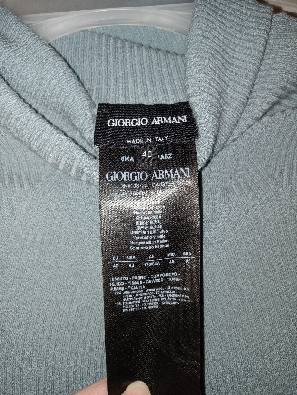 Giorgio Armani Blue Turtleneck Sweater